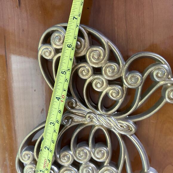 Mid Century Modern Burlwood Butterfly Wall Art Set of 2 - Picture 14 of 16